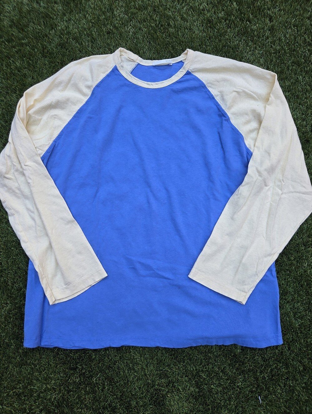 Zara sold out - Blue & Yellow Raglan Long-Sleeve Shirt - Medium - Unworn